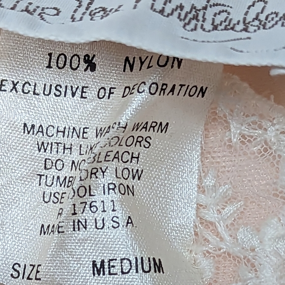 Vintage Diane Von Furstenberg Lingerie Medium Pink Nylon Lace Nightgown Midi - Picture 6 of 14